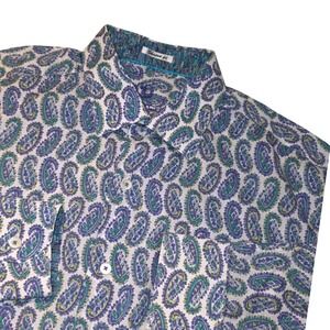 BUGATCHI Mens Dress Shirt Large Shaped Fit Paisley Print Long Sleeve Button Up